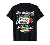 Women School Principal Leadership Motivation Educator Value Graphic T-Shirt, Men, Black, XL