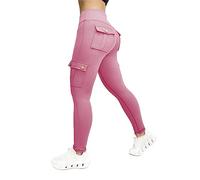 Women Scrunchs Bum Cargo Leggings with Pockets High Waist Black Legging Running Soft Tummy Control High Waist Push-Up Running Sport Jogging Trousers Yoga Running Regular&Plus Size