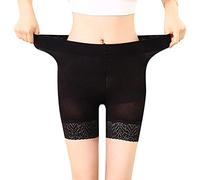 Women Seamless Under Skirt Shorts Safety Pants Soft Stretch Lace Trim Leggings Shorts Anti Chafing Lace Knickers Boxer Briefs Slip Shorts Underwear Breathable Slim Yoga Sport Underwear Boyshorts