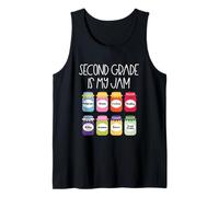 Women Second Grade is My Jam Strawberry Second Grade Teacher Tank Top