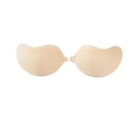 Women Self Adhesive Strapless Bra Reusable Padded Invisible Sticky Push Up Bra for Backless Dress (Beige x 1pair, D)