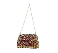 Women Sequin Crossbody Bag Chain Shoulder Handbag Small Square Clutch Evening Party Purse Rainbow Black Silver Gold Colorful Shiny Texture Accessories Ladies Girls Fashion Carry