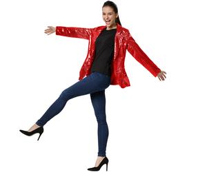 Women Sequin Jacket Glittler Sparkle Party Blazer Clothes Longsleeve Lady Outfit