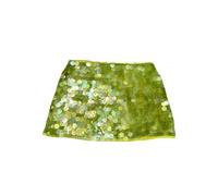 Women Sequin Mini Skirt Sparkle Stretchy Bodycon Glitter Skirts Y2k High Waist Pencil Short Party Club Skirt Streetwear (F-Green, S)