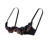 Women Sexy/4 Cup Bra Push Up Bralette Underwire Satin Bra Open Breast Brassiere Underwear Mesh Seamless Quarter Cup Bra Soft Comfortable Home Party Tops