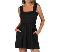 Women Sexy Bandeau Tube Strapless Wide Leg Palazzo Playsuit Jumpsuit for Women Sleeveless Shorts Jumpsuits with Two Pockets Casual Baggy Playsuits Loose Romper Summer Jumpsuits for Ladies (Black, XL)