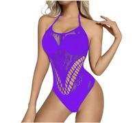 Women Sexy Bodysuit One Piece Babydoll Lingerie See Through Fishnet Bodysuit Teddy Babydolls Leotard Romper Ladies Erotic Outfits UK Nightwear Nighties Negligees Chemise for the Bedroom