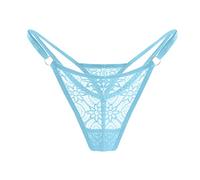 Women Sexy Lace Briefs Hollow Out Panties Crochet Lace Up Panty Thongs G String Lingerie Underwear Knickers for Women Full Brief Temptation Womens G-Strings Thongs Lingerie for Women Light Blue