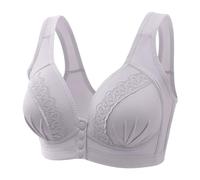 Women Sexy Lace Front Button Mastectomy Bra Pocket Bra Large Size Wirekess Comfort Bra with Adjustable Straps High Chest Support for Women Bigger Bust