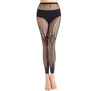Women Sexy Mesh See Through Footless Tights Floral Striped Jacquard Patterned Sheer Fishnet Pantyhose Black Hosiery Stockings Opening Leggings Pants mesh stockings for women shorts