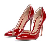 Women Sexy Red High Heels Pumps Large Size Pointed Toe Bridal Evening Stiletto Heel Shoes Fashion Comfortable Office Work Slip On Dress Shoes,3 UK