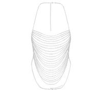 Women Sexy Sparkly Crystal Chest Body Chain Golden/Silver Sparkly Chest Chains Multilayer Glitter Rhinestone Bling Bra Top Beach Party Nightclub Body Accessories Jewelry for Women Girls