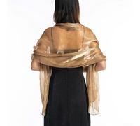Women Sheer Organza Shawl Wrap Elegant Solid Color Evening Stole for Weddings Party Dinner Dance Bridesmaid Lightweight Summer Scarf(Camel)