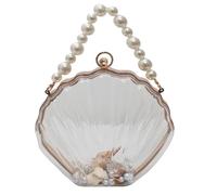 Women Shell Shape Shoulder Bag Female Beads Chain Crossbody Bag Transparent Acrylic Messengers Korean Handbag Purse Women Beads Chain Shoulder Shell Shape Crossbody Transparent Handbag