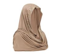 Women Shining Rhinestone Muslim Hijab Long Scarf Soft Lightweight Head Wrap Jersey Scarf Instant Turbans Headscarf Elegant Ramadan Eid Arabian Islamic Hijab Long Shawl Wrap Headwear