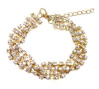 Women Shiny Rhinestones Bangle Ladies Bracelet Party Jewelry Charms Valentine's Day - Golden Convenient And Practical