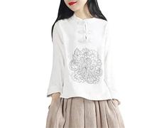 Women Shirt Vintage Cheongsam Top Loose Chinese Chinese Traditional Clothing Tang Suit National Style Embroidery
