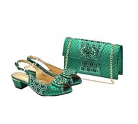 Women Shoe And Bag Set African Ladies Shoes And Bags Decorated With Rhinestone Wedding Pumps 938-90-En8 10