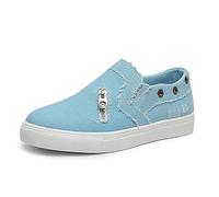 Women Shoes Canvas Side Zipper Comfort Slip-On Shoes Flat Low Cut Durable Women Casual Shoes,B,CN42