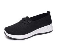 Women Shoes Slip On Casual Shoes Fashion Flat Sole Chunky Platform Loafers Comfortable Breathable Everyday Walking Black