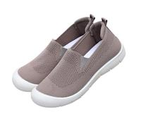 Women Shoes Spring Breathable Comfortable Mothers' Shoes One Foot Stirrup Soft Bottom Walking Shoes Hundred Casual Shoes Womens Wide Fit Trainers Size 5 (Khaki, 35)