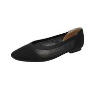 Women Shoes Summer Knit Mesh Hollow Flat Shoes Female(Black,8UK)