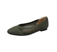 Women Shoes Summer Knit Mesh Hollow Flat Shoes Female(Green,4.5 UK)