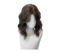 Women Short Curly Wig with Bangs Cool Brown Wig Heat Resistant Wigs for Daily Party 11in (Cool Brown)