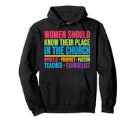 Women Should Know Their Place In The Church Retro Christian Pullover Hoodie