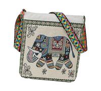 Women Shoulder Bag Elephant Hobo Shoulder Girls Floral Crossbody Embroidered Canvas Crossbody Sling Bag 8.3×1.6×9inch Tote Handbags Work Tote for Women Travel Shopping Hiking Walking Beach