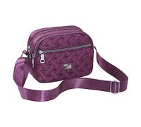 Women Shoulder Bag Fashionable And With Multiple Layer Zipper And A Large Capacity Practical And Lightweight Messenger Bag Shoulder Bag for School (Purple, One Size)