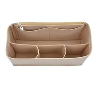 Women Shoulder Bag Insert Organizers with Metal Zippered and Multiple Pockets Felt Handbag Inner Pocket Purse Organiser