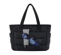 Women Shoulder Bag - Spacious Beach Travel Gym Bag | Stylish Satchel Holdall, Lightweight Fashion Shopping Bag, Durable Organizer Looting, Tod Bags , Black, Consulte la descripción