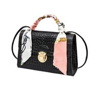 Women Shoulder Bands - My Ladies Bodysuit Bag | 7.09 Inch Shoulder Bag, Women's Summer PU Leather Body Bag, It Suitable For Parties, Weddings And Daily Travel, Crocodile Print Black, Se référer à la