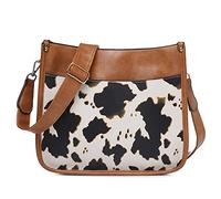 Women Shoulder Crossbody Vintage Handbags Purse with Leopard Guitar Strap Medium Satchel