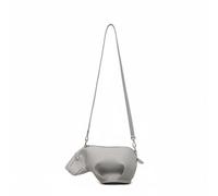 Women Shoulder Purse Crossbody Bag Handbag Satchel With 3d Animal Hippo Shape In Soft Pu Leather With Secure Zipper Suitable for daily wear casual outings social events, Gray