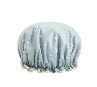 Women Shower Cap Hat Supplies Bathroom Double Layer Shower Waterproof Thick Cover Accessories Women Shower Cap(02)