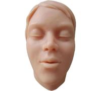 Women Silicone Head Model, Full Soft Silicone with Bones Inside Mannequin Head, Acupoint Massage and Beauty Training, Face Skin Suture Surgery Acupuncture Training Practice Model.