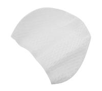 Women Silicone Swim Cap for Long Hair, White Waterproof Hat | Flexible Elastic Fit, Easy, Anti Slip Design, for Training and Bathing Use