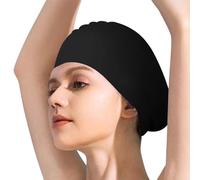 Women Silicone Swimming Cap, Unisex Adult Swim Cap | Durable Non-Slip Pool for Braids and Dreadlocks, High Elasticity, White, Black, Blue, Purple