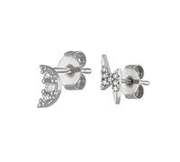 Women Silver Earrings, 100% Sterling Silver Silver Minimalist Bling Zircon Crystal Fine Jewelry Stud Earrings For Women Wedding Engagement Party Gift jewelry