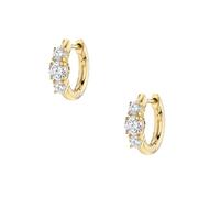 Women Silver Earrings, 2Pcs 925 Sterling Silver Bling Crystal 9Mm Pendientes Hoop Earrings For Women Lovers' Girl Round Earring Luxury Jewelry