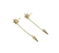 Women Silver Earrings, 925 Sterling Silver Star Tassel Earrings Female Trendy Light Luxury Valentines Gift S-E1415 Gifts For Girlfriend, Wife, Sister, Daughter, Mother On Birthday/Valentine'S Day/Chr