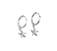 Women Silver Earrings, 925 Sterling Silver Starfish Hoop Earring For Women Geometric Gold Silver Jewelry S-E1388 Gifts For Girlfriend, Wife, Sister, Daughter, Mother On Birthday/Valentine'S Day/Chris