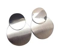 Women Silver Earrings, Earing Round Gold Plate Earrings Fashion Geometric Disc Stud Earrings For Women Earings Jewelry Pendientes Gifts For Girlfriend, Wife, Sister, Daughter, Mother On Birthday/Valen