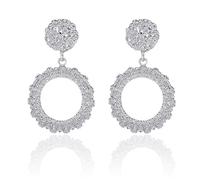 Women Silver Earrings, European Brand Luxury Created Geometric Alloy Drop Earrings Triangle Circle Gold Silver Color Dropping Gifts Gifts For Girlfriend, Wife, Sister, Daughter, Mother On Birthday/Va