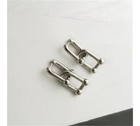 Women Silver Earrings, Geometric Thick Link U Shape Earrings Brass Gold Long Drop Earrings For Women Stylish Celebrity Splice Jewelry Gifts For Girlfriend, Wife, Sister, Daughter, Mother On Birthday/V