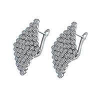 Women Silver Earrings, Gorgeous Aaa Zircon Stud Earrings For Women Party Earring Earings Silver Color Plated Jewelry Earing Brincos Brinco Gift F Gifts For Girlfriend, Wife, Sister, Daughter, Mother O