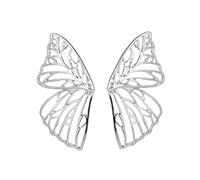 Women Silver Earrings, Hollow Butterfly Wing Stud Earrings For Women Metal Gold Silver Color Earing Jewelry Creative Exaggerated Earrings Gift Gifts For Girlfriend, Wife, Sister, Daughter, Mother On B