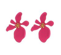 Women Silver Earrings, Korean Sweet Big Flower Stud Earrings For Women Colorful Earing Jewelry Fashion Exaggerated White Green Blue Red Pink Earrings Gifts For Girlfriend, Wife, Sister, Daughter, Moth